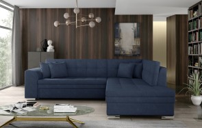 Sofa L-Form Pieretta rechts - mit Schlaffunktion - Jeansblau
