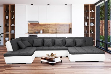 Wohnlandschaft Pool - P links - mit Schlaffunktion - Charcoal