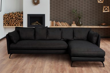 Ecksofa XL Bonham-P rechts - Asphalt