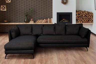 Ecksofa XL Bonham-P links - Asphalt