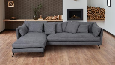 Ecksofa XL Bonham-P links - Dunkelgrau