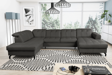 Leder Wohnlandschaft Lacona links - mit Schlaffunktion - Chaorcal