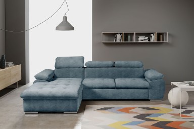 Ecksofa Trino links - mit Schlaffunktion - Olive