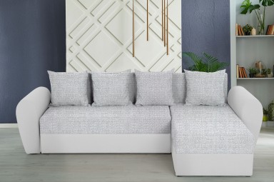  Ecksofa Universal Venus - mit Schlaffunktion - Silber
