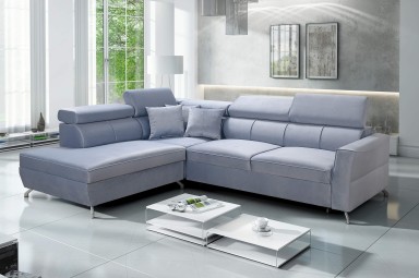 Ecksofa Veneto III Mix links - mit Schlaffunktion - Petrolblau