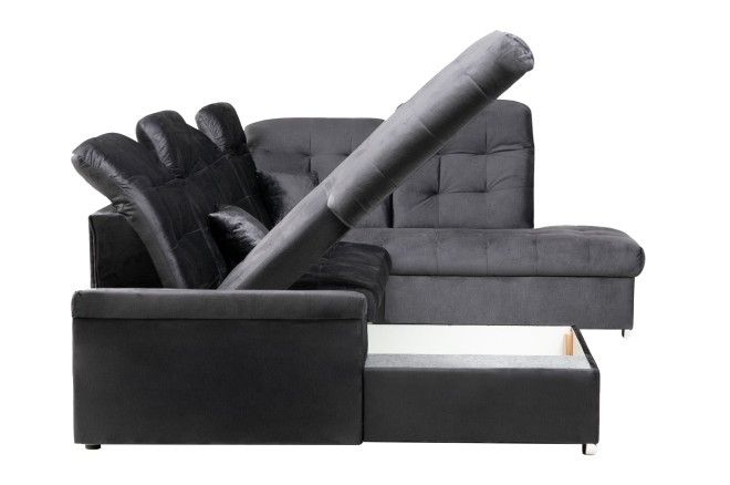 Wohnlandschaft Nebraska rechts - mit Schlaffunktion - Grau