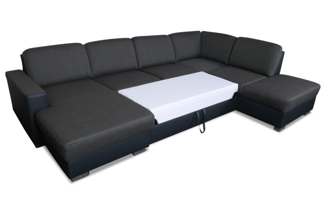 Wohnlandschaft Chantal rechts - mit Schlaffunktion - Anthrazit