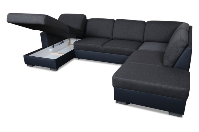 Wohnlandschaft Chantal rechts - mit Schlaffunktion - Anthrazit