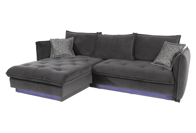 Ecksofa Palladio links - mit Schlaffunktion - Asphalt