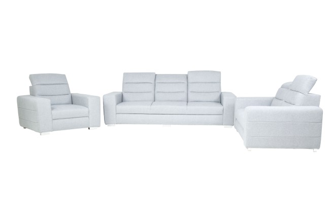 Garnitur 3-2-1 Optima-P - mit Schlaffunktion - Hellgrau