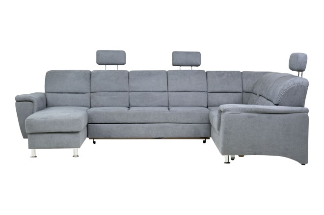 Wohnlandschaft Milano - P rechts - mit Schlaffunktion - Dunkelgrau