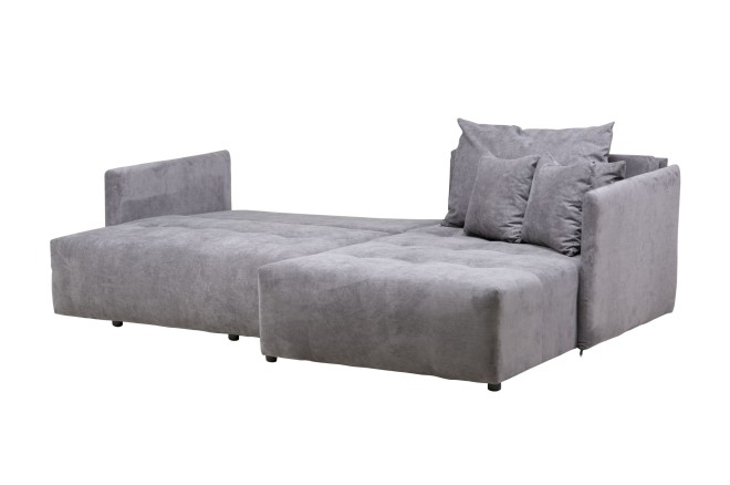 Eckgarnitur Don beidseitig - mit Schlaffunktion - Anthrazit