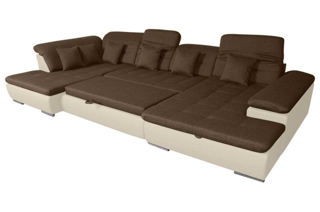 Wohnlandschaft Neapel - P links - mit Schlaffunktion - Mokka