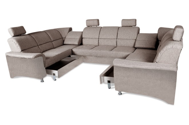 Wohnlandschaft Milano - P - mit Schlaffunktion - Taupe