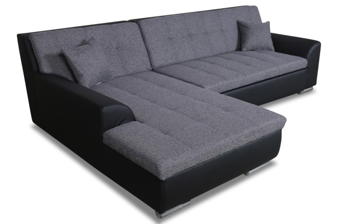 Eckcouch Treviso - P links - mit Schlaffunktion - Anthrazit