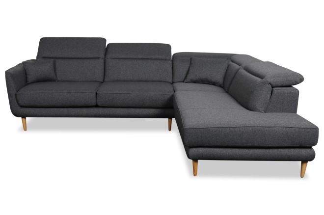 Ecksofa XL Salma-P rechts - Charcoal