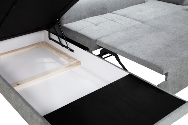 Ecksofa Rio-P links - mit Schlaffunktion - Grau
