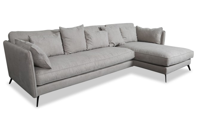 Ecksofa XL Bonham-P rechts - Graubeige