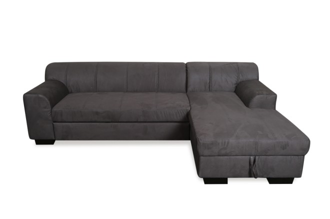 Ecksofa Falk-P rechts - mit Schlaffunktion - Mittelbraun