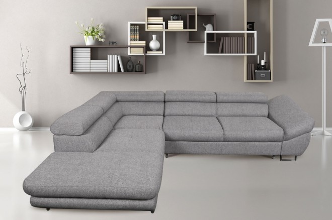 Ecksofa Galaxy - mit Schlaffunktion - Warmes Grau