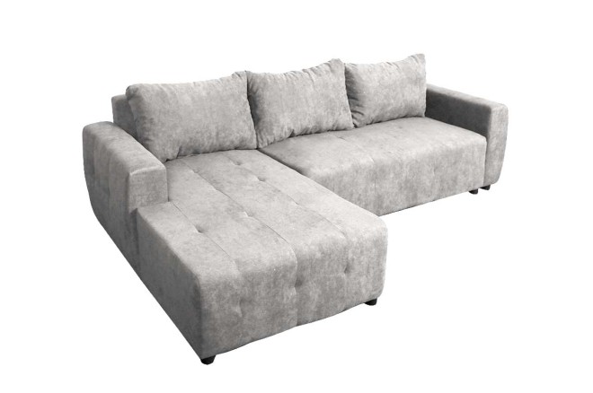 Eckcouch Niko links - mit Schlaffunktion - Silbergrau