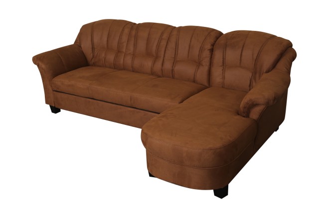 Ecksofa Budapest rechts - mit Schlaffunktion - Kupferbraun
