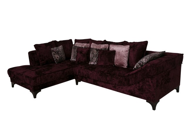 Eckcouch Rafaello II links - Weinrot