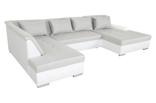 Wohnlandschaft Liberto links - mit Schlaffunktion - Pastelgrau