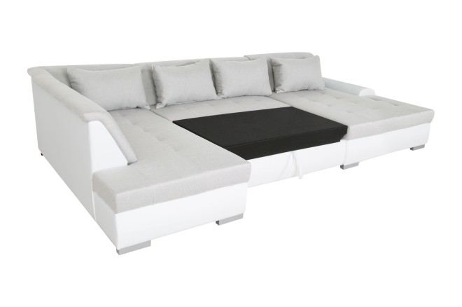 Wohnlandschaft Liberto links - mit Schlaffunktion - Pastelgrau