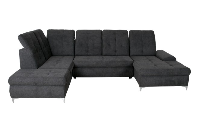 Wohnlandschaft Bella links - mit Schlaffunktion - Anthrazit