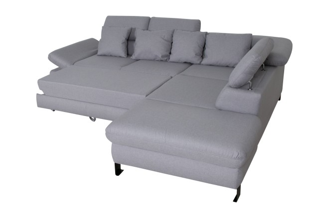 Ecksofa NewSunset Fly rechts - mit Schlaffunktion - Silbergrau