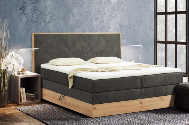 Boxspringbett 180x200 Bellevue - Anthrazit