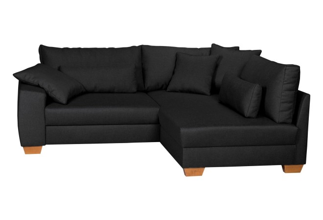 Sofa L-Form Helena Luxus rechts - mit Schlaffunktion - Graphit