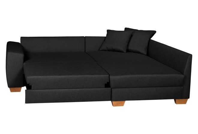 Sofa L-Form Helena Luxus rechts - mit Schlaffunktion - Graphit