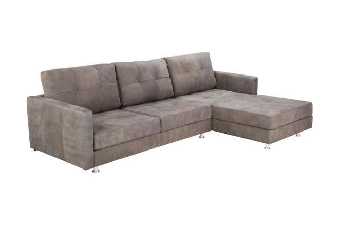 Leder Ecksofa Vincent rechts - Hellbraun