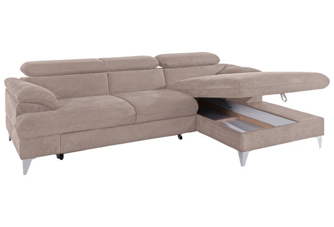 Eckcouch Caluso rechts - mit Schlaffunktion - Elephant