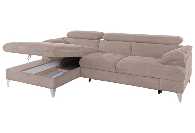 Eckgarnitur Caluso links - mit Schlaffunktion - Elephant