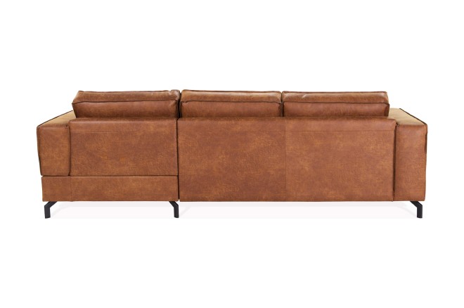 Eckcouch Cejlon rechts - mit Schlaffunktion - Cognac