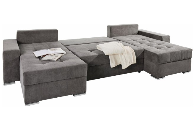 Wohnlandschaft Jossy - mit Schlaffunktion - Grau