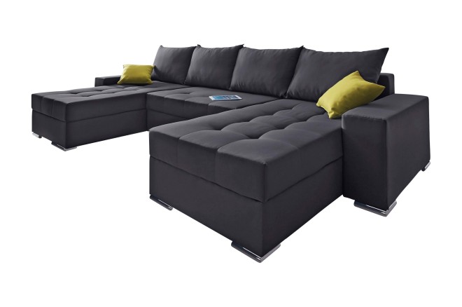 Wohnlandschaft Jossy - mit Schlaffunktion - Anthrazit