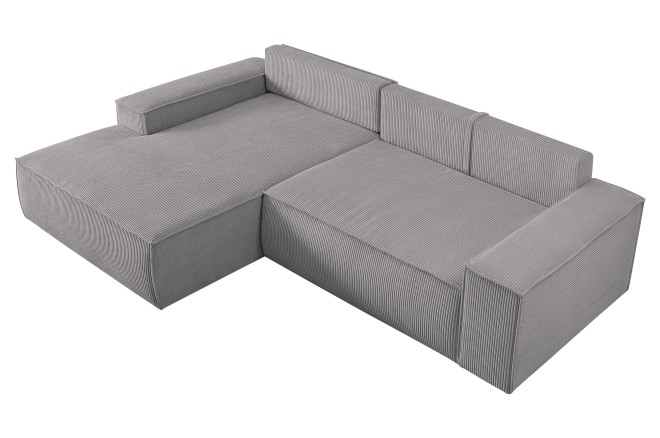 Eckgarnitur Kair beidseitig - mit Schlaffunktion - Hellgrau