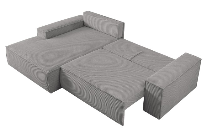 Eckgarnitur Kair beidseitig - mit Schlaffunktion - Hellgrau