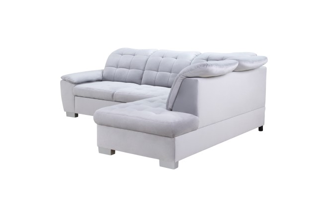 Eckgarnitur Nevada rechts - mit Schlaffunktion - Hellgrau