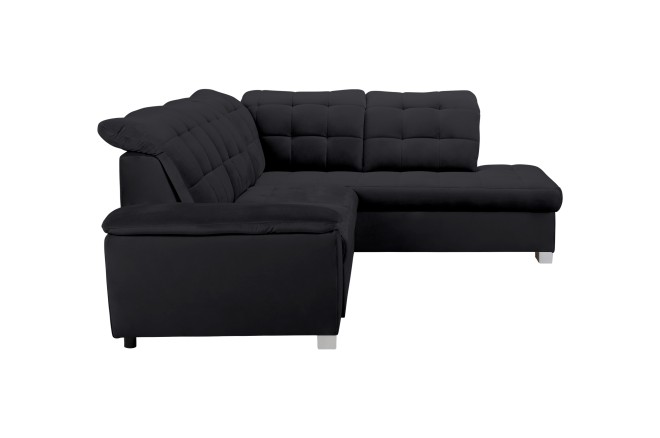 Sofa L-Form Nevada rechts - mit Schlaffunktion - Schwarz
