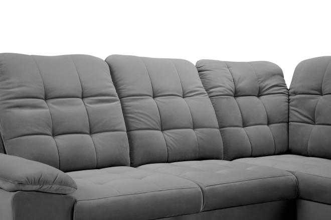 Ecksofa Nevada rechts - mit Schlaffunktion - Grau