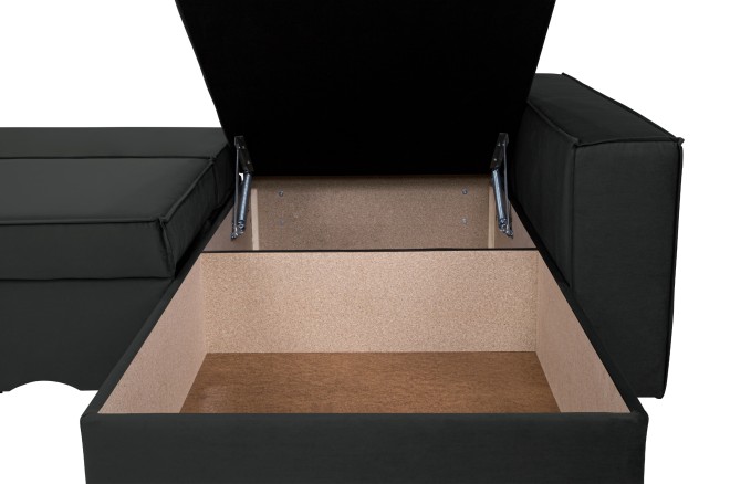 Ecksofa Universal Olymp - mit Schlaffunktion - Schwarz