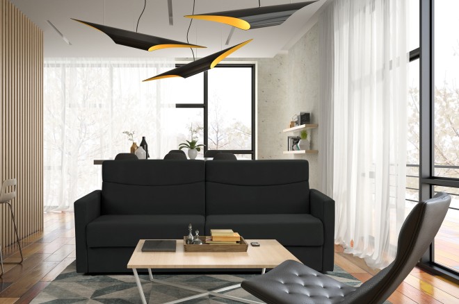 Schlafsofa Philadelphia - mit Schlaffunktion - Schwarz