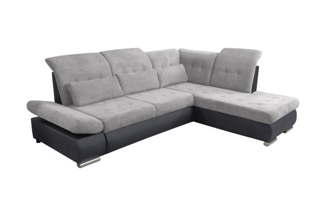 Ecksofa Canaria rechts - mit Schlaffunktion - Hellgrau