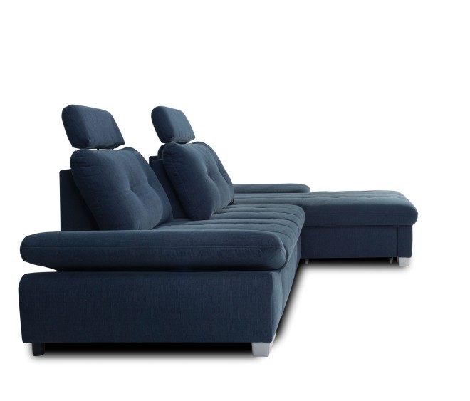 Ecksofa Cremona rechts - mit Schlaffunktion - Tintenblau