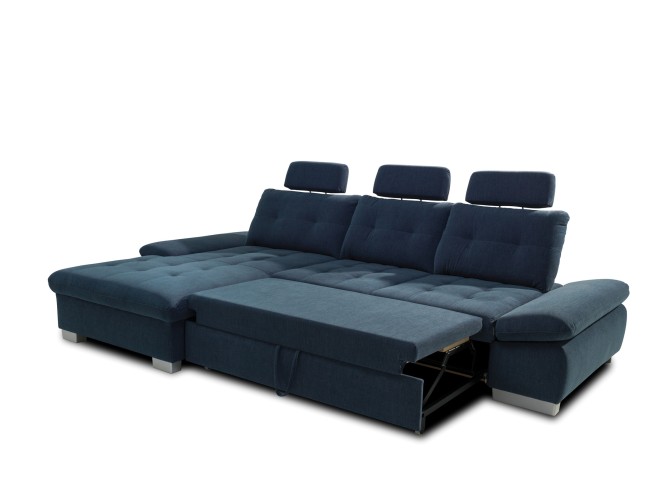 Ecksofa Cremona links - mit Schlaffunktion - Tintenblau